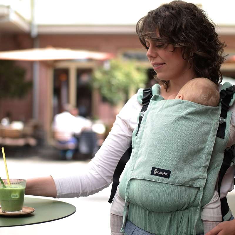 【美品】DidyFix 抱っこ紐 ジェイド　グリーン 系　ディディフィックス 夏用抱っこ紐におすすめのさわやかな素材｜ディディフィックス