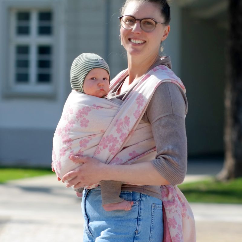 DIDYMOS ベビーラップピンク系 説明書付き ベビーラップ 新生児から体重制限がなく抱っこやおんぶに使える