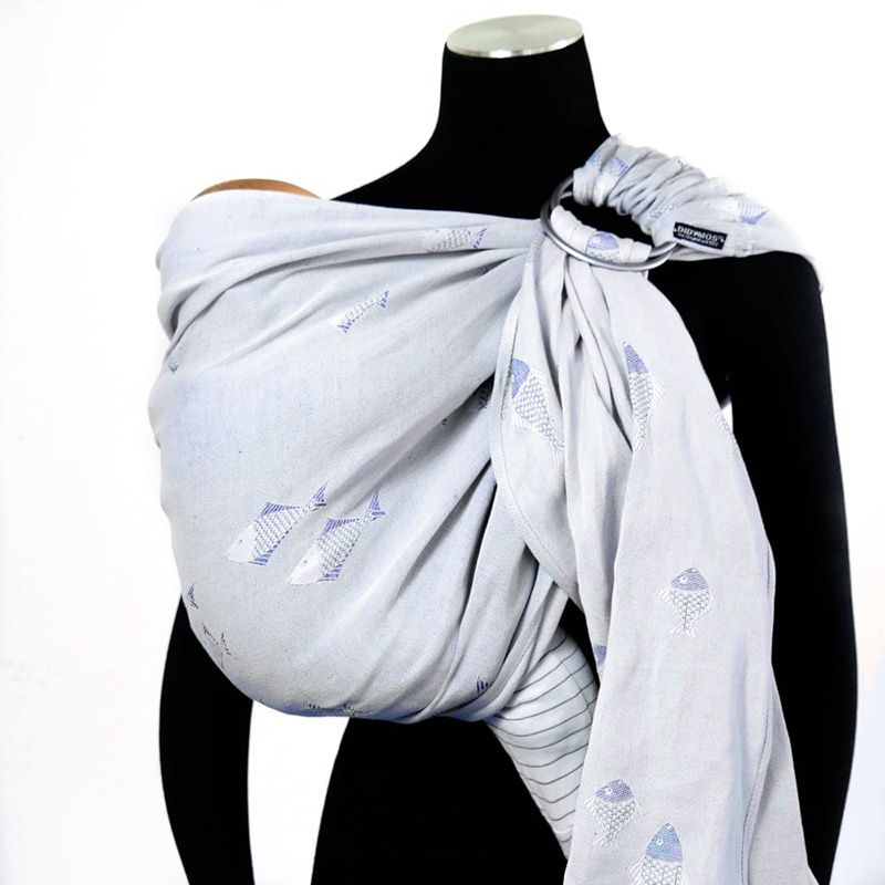 DIDYMOS リング　スリング ブルー フィッシュ 夏の快適な抱っこにおすすめのスリング｜ディディモス ブルー