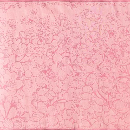 大中小の桜の花が舞うデザインのピンク色の布地