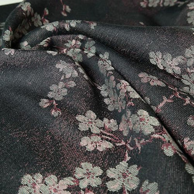 桜模様のチャコールの布地