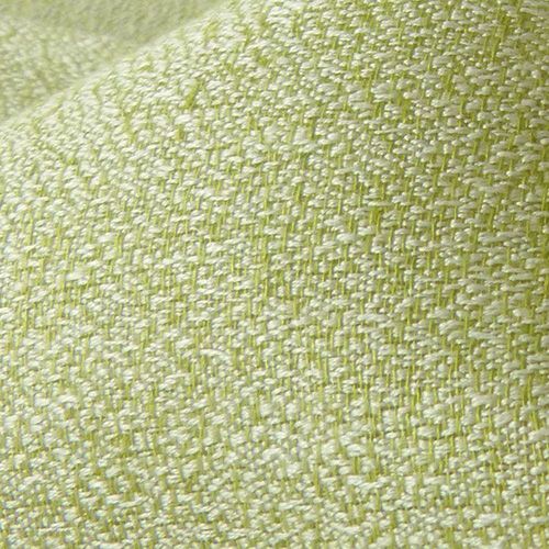 グリーンと生成りの糸で織られた布地のアップ画像