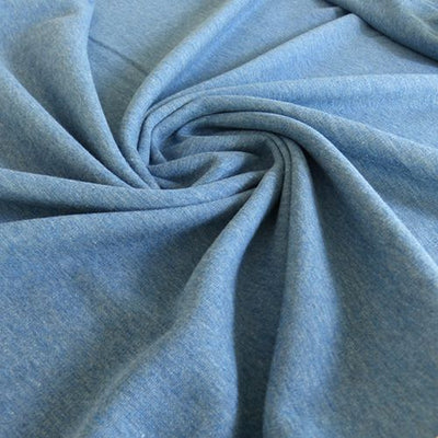 シルク混でストレッチ素材のブルーの織物
